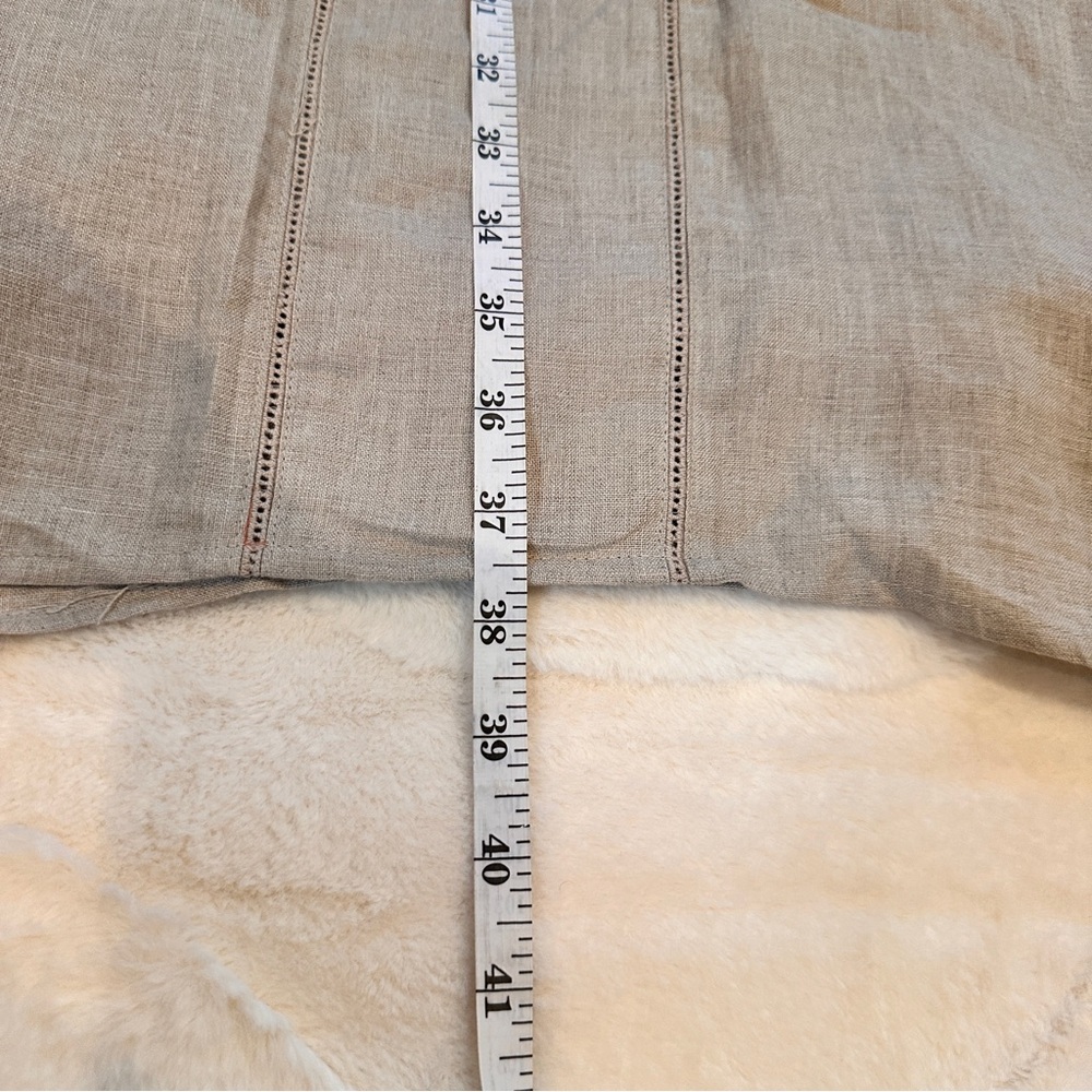 New DKNY 100% Linen Tee Kaftan Shirt Dress Lined Pockets Beige‎ Tan Sz Large - Picture 12 of 15